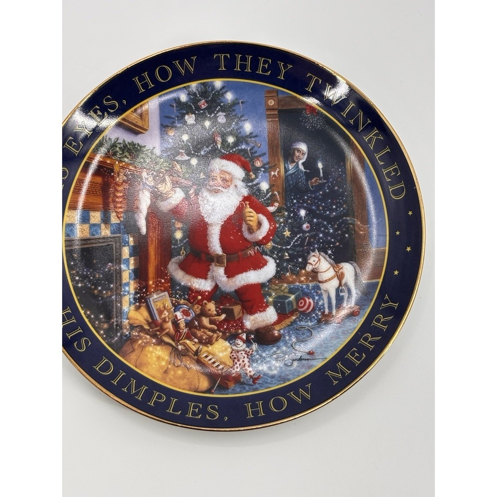 Vintage franklin mint Holiday Plate by Ruth Sanderson His Eyes How They Twinkle